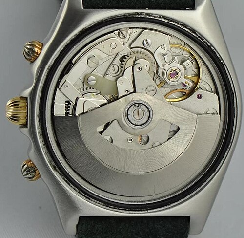 Calibre ETA Valjoux 7750 visto desde el puente del rotor